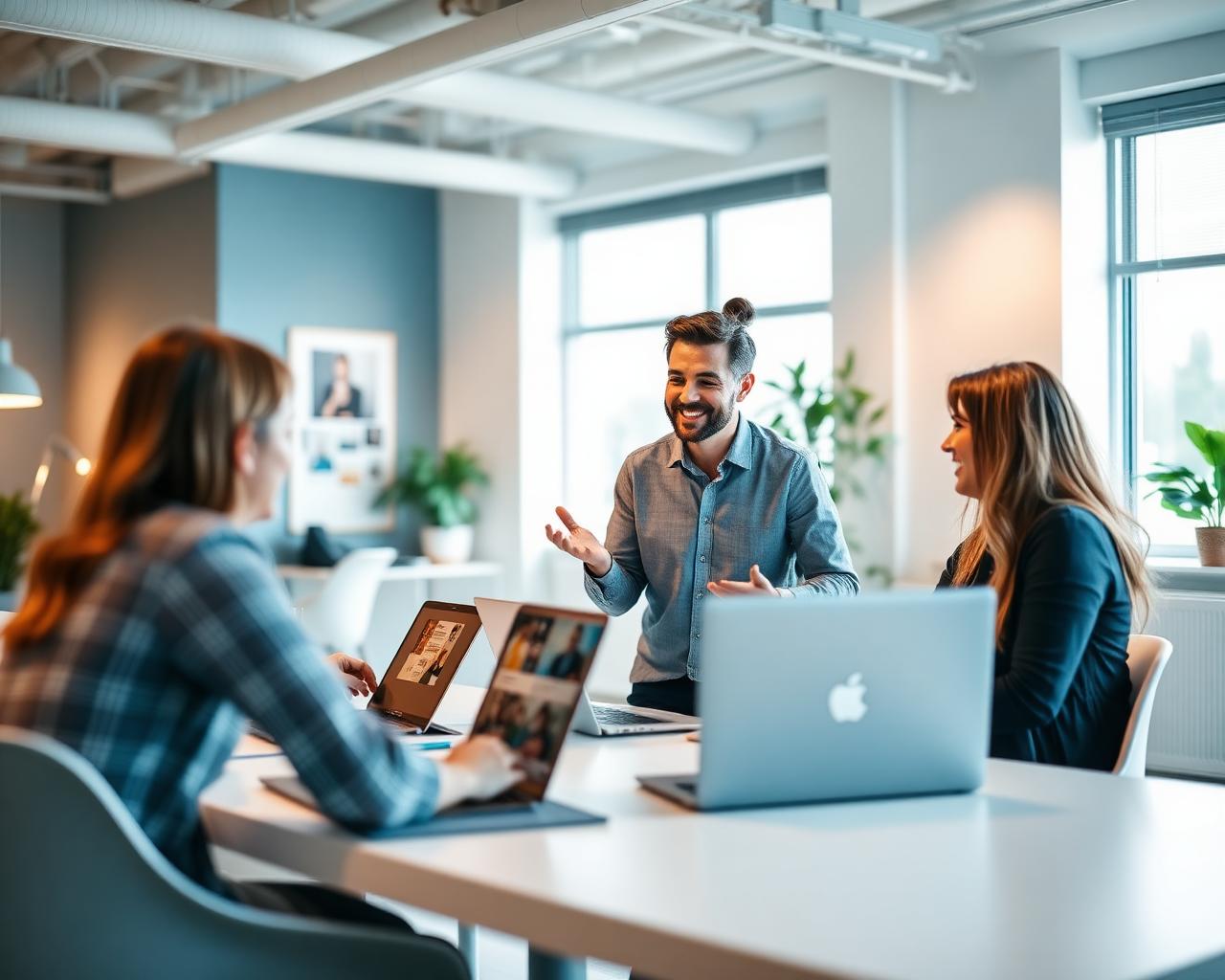 Consultant accompagnant une équipe sur la transformation numérique